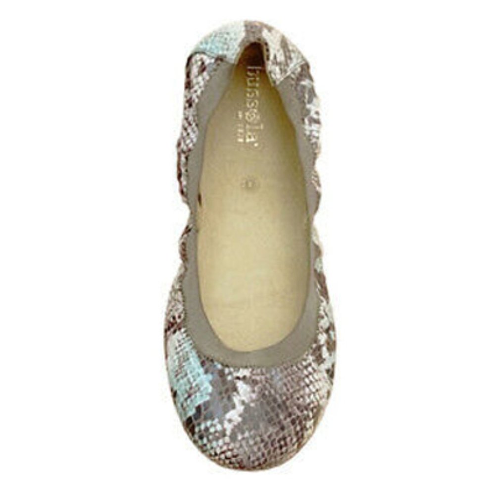 NEW Bussola Women Vassa Pitone Earth Leather Snakeskin Print Ballet Comfort Flat - Picture 5 of 6
